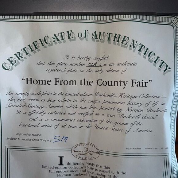 Norman Rockwell Heritage Collection vintage 2002 “Home From the County Fair” - Picture 7 of 9